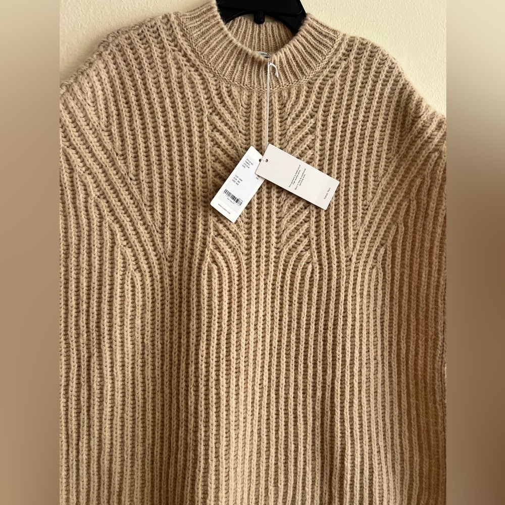 NWT $540 Closed Elegant Beige Women's Sweater poncho Alpaca Size S M Knit - Picture 5 of 12